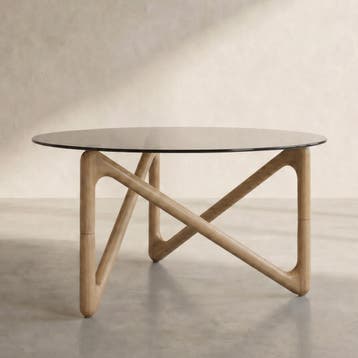 *WOONWINKEL* Dutchbone Naia Ronde Salontafel Naturel Hout En, Huis en Inrichting, Tafels | Salontafels, Verzenden, Nieuw