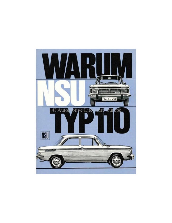 1965 NSU TYP 110 BROCHURE DUITS, Boeken, Auto's | Folders en Tijdschriften
