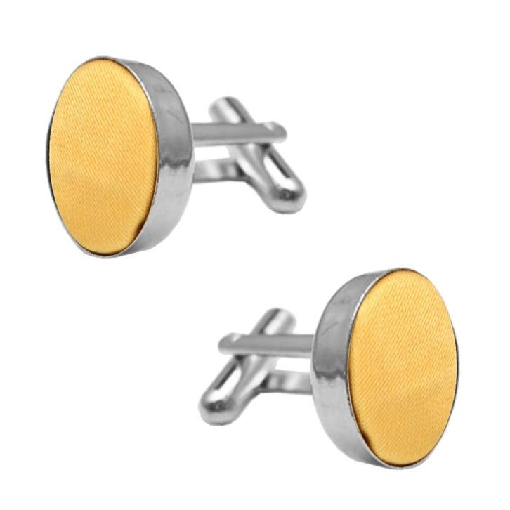 Fako Bijoux - Manchetknopen - Staal & Zijde - Ø 16mm -, Sieraden, Tassen en Uiterlijk, Manchetknopen, Verzenden