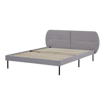 Gestoffeerd bed Porvoo met bedbodem 140x200 cm grijs [en.cas, Verzenden, Nieuw
