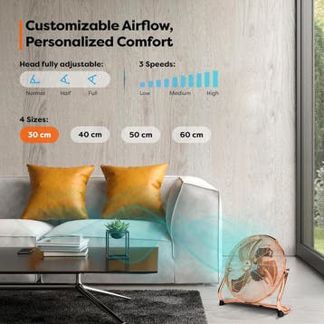 Vloerventilator - Industriele ventilator - 30 cm - Koper - A, Witgoed en Apparatuur, Ventilatoren, Verzenden, Zo goed als nieuw