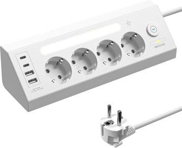 Stekkerblok met USB-C | Hoekmodel | Tweedekansje | OP=OP, Ophalen of Verzenden, Zo goed als nieuw, Stopcontact