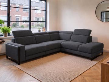 Hoekbank Meppel - hoekbanken - Antraciet, Huis en Inrichting, Nieuw, 150 cm of meer, Stof, 250 tot 300 cm
