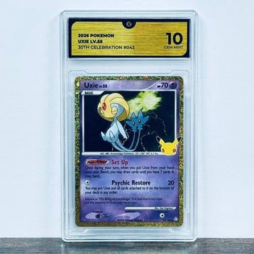 Pokémon Graded card - Uxie LV.X 43 - 30th Anniversary –, Nieuw