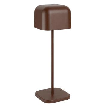 Olympia Lucca Tafellamp Vierkante Koepel Kastanje 300mm, Verzenden