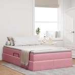 vidaXL Opbergbed met matras met matras Roze 120 x 200 cm, Verzenden, Nieuw, Stof