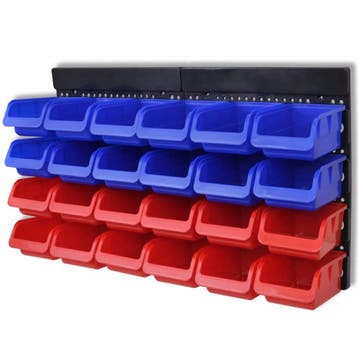 vidaXL Gereedschapsordeners wandgemonteerd blauw en rood 2, Verzenden, Nieuw