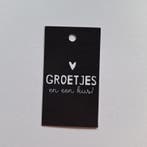 3x Cadeaulabel  Groetjes en een kus ! (Per 3 stuks), Ophalen of Verzenden, Nieuw