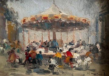 Francesco di Marino (1892 - 1954) - Le giostre nella villa