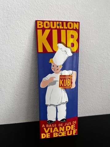 Bouillon KUB – geëmailleerd reclamebord - emaille - Emaille, Antiek en Kunst