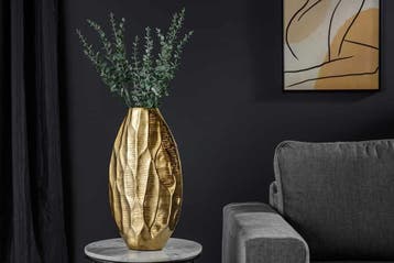 Elegante Vaas ORGANIC ORIENT 44cm goud Hammerschlag Design -, Huis en Inrichting, Woonaccessoires | Vazen, Ophalen of Verzenden