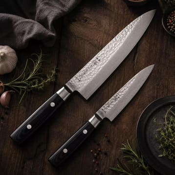 Yaxell Zen Messenset – 2-delig – Koksmes 20 cm en Univer, Ophalen of Verzenden, Nieuw, Overige materialen