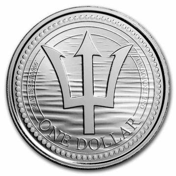 Barbados Trident 1 oz 2022 (30.000 oplage), Verzenden, Midden-Amerika, Losse munt, Zilver