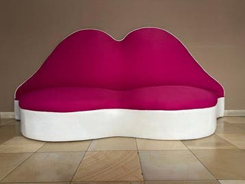 Sofa - Textiel, Synthetisch leder - Dali Mae West Lippensofa