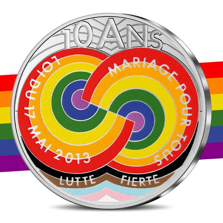 GRATIS! OFFICIËLE KLEUREN  10  EURO PRIDE 2023, Postzegels en Munten, Munten | Nederland, Losse munt, Zilver