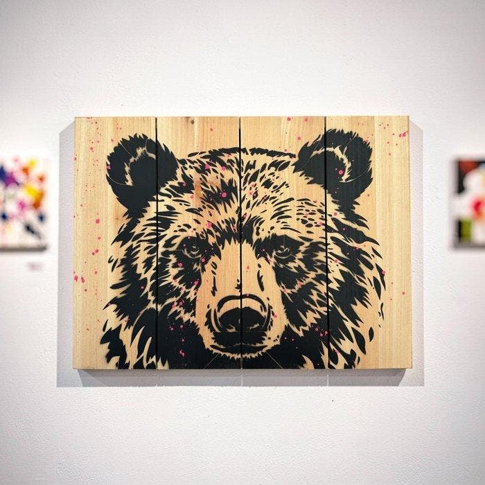 STRINK - Bear Portrait, Antiek en Kunst, Kunst | Schilderijen | Modern