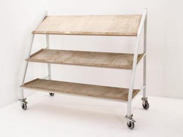 Transportkar 153x186x84cm (hxbxd) grijs - 3 etages - houten, Werkplek, Ophalen of Verzenden, Gebruikt, Overige typen