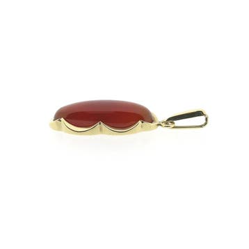 Gouden hanger met carneool (Hanger of bedel), Ophalen of Verzenden, Gebruikt, Goud, Overige merken