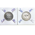 Portugal. Silver 2x 5 Escudos Coins 1951/1960 (Zonder, Postzegels en Munten