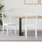 Eettafelstoelen 2 pcs Wit 50 x 52,5 x 91 cm Massief Rubberho, Verzenden, Nieuw