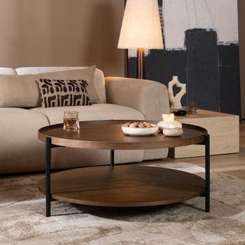 50% Korting: Salontafel Rio Ø90 cm rustiek eiken, Huis en Inrichting, Tafels | Salontafels, Ophalen, Scandinavisch, Japandi, Landelijk, Modern
