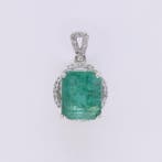Zonder minimumprijs - Hanger Platina - 3.75ct. tw. Smaragd -, Sieraden, Tassen en Uiterlijk