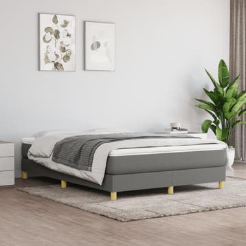 vidaXL Boxspring met matras stof donkergrijs 140x190 cm, Verzenden, Nieuw, Tweepersoons, 140 cm