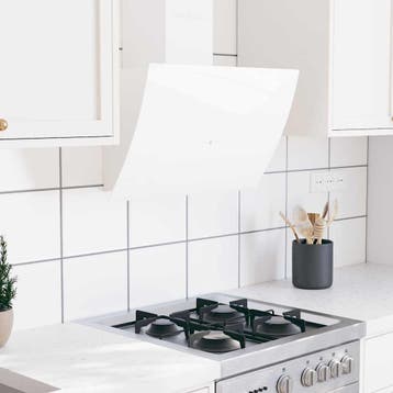 vidaXL Wandafzuigkap 60 cm staal en gehard glas wit, Witgoed en Apparatuur, Afzuigkappen, Verzenden, Nieuw