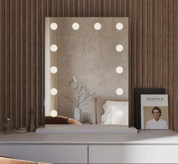 AANBIEDING visagie make-up spiegel met 12 dimbare LED lampen, Overige kleuren, Gehele gezicht, Nieuw, Ophalen of Verzenden
