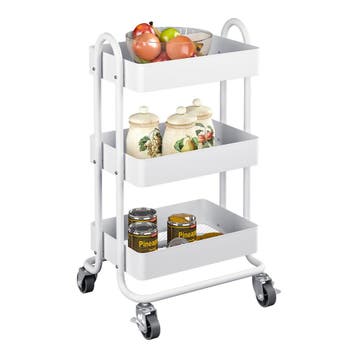 [en.casa] Keukentrolley Pyhäntä met 3 manden 78,5x46x35 cm w, Verzenden