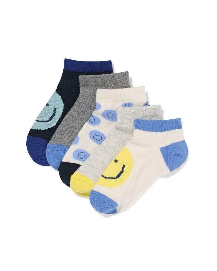 HEMA Kinder enkelsokken gezichtjes - 5 paar beige, Kinderen en Baby's, Kinderkleding | Overige, Nieuw, Verzenden
