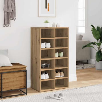 vidaXL Schoenenrek 54x34x100,5 cm bewerkt hout artisanaal, Huis en Inrichting, Kasten | Schoenenrekken, Verzenden, Nieuw