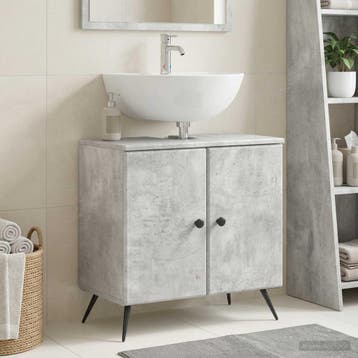 vidaXL Badkamer wastafelkast BREDA Betongrijs 59,5 x 31,5 x, Verzenden, Nieuw, Wastafelkast