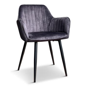 Eetkamerstoel Benjamin met armleuning in luxe velvet stof !, Nieuw, Overige kleuren, Stof