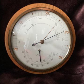 Barometer - Hout, Glas, Messing, Metaal - Lufft - Gotthilf