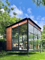 Glazen tuinhuis, serre, tuinkamer, tuinkantoor, tuinkas glas, 200 tot 400 cm, 250 tot 500 cm, Nieuw, Metaal