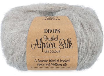 DROPS Brushed Alpaca Silk Uni Colour - 02 lichtgrijs - Wol, Ophalen of Verzenden, Nieuw