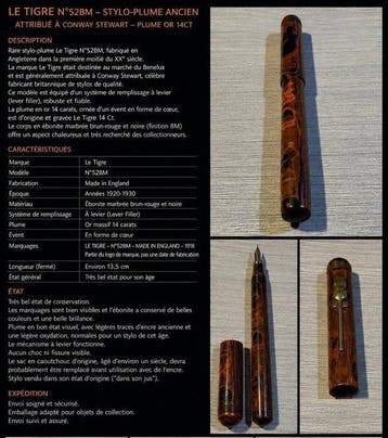 Le Tigre - No. 52BM - Vulpen, Nieuw