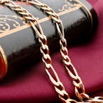 Gouden Figaro schakelketting, Ophalen of Verzenden, Gebruikt, Overige kleuren, Goud