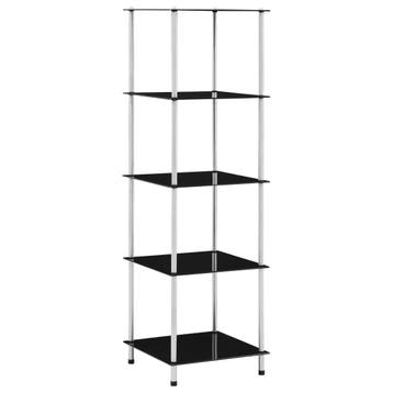 vidaXL Kastje 5-laags 40x40x130 cm gehard glas zwart, Minder dan 50 cm, Verzenden, 100 tot 150 cm, Nieuw