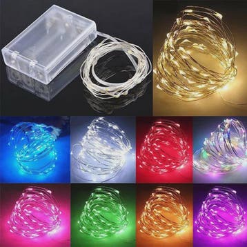 Sfeervolle LED-lichtslinger op Batterijen - Koperdraad, 1-10, Verzenden, Nieuw