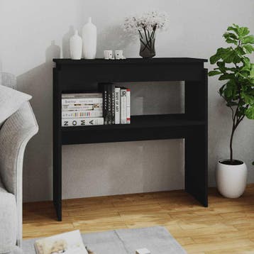 vidaXL Wandtafel 80x30x80 cm bewerkt hout zwart, Verzenden, Nieuw, 60 cm of meer