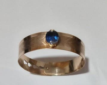 Armband - 9 kt. Geel goud Saffier, Nieuw