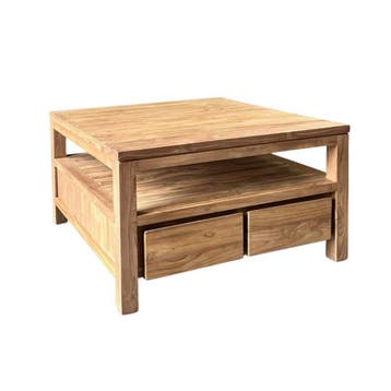 Moderne salontafel met lade -  80 cm x 80 cmSalontafels, Ophalen of Verzenden, Nieuw
