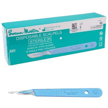 Swann Morton mesjes steriel met handvat 0521 10 stuks nr 15C, Verzenden, Nieuw