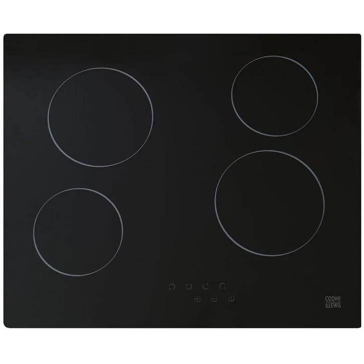 Cooke & Lewis CLCER60A - Keramische kookplaat - 4 kookzones, Witgoed en Apparatuur, Kookplaten, Nieuw, Ophalen of Verzenden