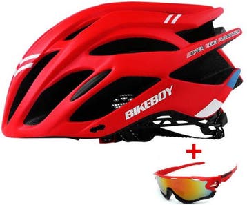 Bikeboy Fietshelm voor wielrennen en ATB Rood + gratis, Nieuw