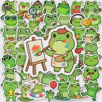 Leuke Kikker Stickers Set - 50-100 Stuks Cartoon Decoratie D, Dieren en Toebehoren