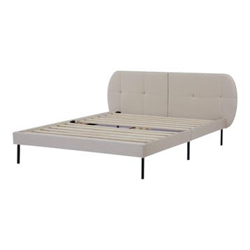 Gestoffeerd bed Porvoo met bedbodem 140x200 cm beige [en.cas, Verzenden, Nieuw