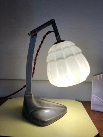 Globe tafellamp - Metaal, Glas, Antiek en Kunst